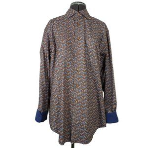 Paul Fredrick‎ classic fit flip cuff two ply cotton button down shirt